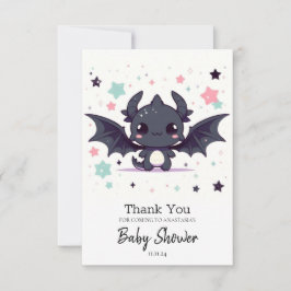Tarjeta De Agradecimiento Baby Shower Dragon moderno