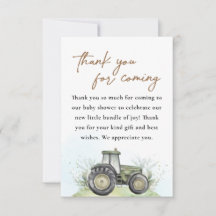 Baby Shower editable Green Tractor Farm