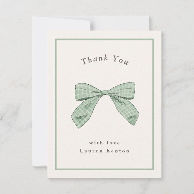 Tarjeta De Agradecimiento Baby Shower elegante con arcilla ligera (Anverso)