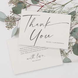 Tarjeta De Agradecimiento Baby Shower elegante y moderno