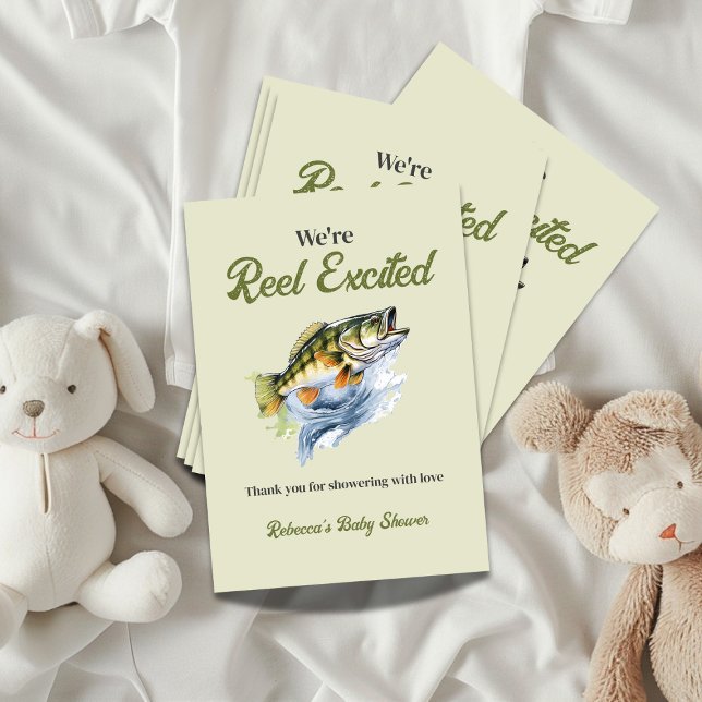 Tarjeta De Agradecimiento Baby Shower Emocionado por el rojo verde de la pes (Subido por el creador)