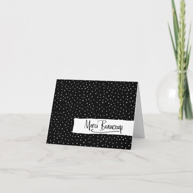 Tarjeta De Agradecimiento Baby Shower en francés de París Gracias (Anverso)