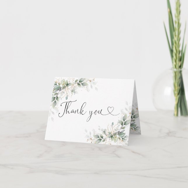 Tarjeta de agradecimiento Baby Shower Eucalyptus G (Anverso)