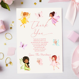 Tarjeta De Agradecimiento Baby Shower Fairy Enchanted Fairies