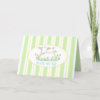 Tarjeta De Agradecimiento Baby Shower Felicitaciones a Lamb Gender Neutral
