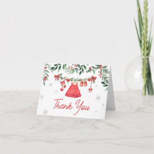 Tarjeta De Agradecimiento Baby Shower festivo por los Navidades de Red Santa