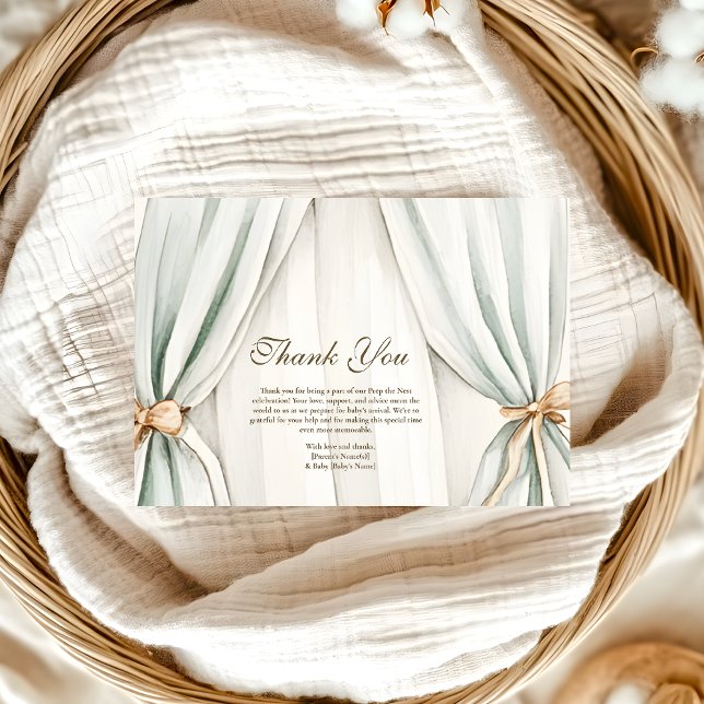 Tarjeta De Agradecimiento Baby Shower Fiesta de nidificación neutral de géne (Subido por el creador)