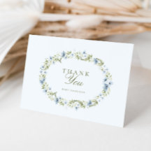 Baby Shower Floral Azul claro Gracias