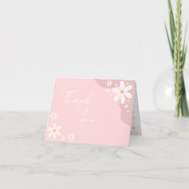 Tarjeta De Agradecimiento Baby Shower Floral rosa
