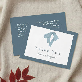 Tarjeta De Agradecimiento Baby Shower  for Boy – Blue Bow , Customizable 