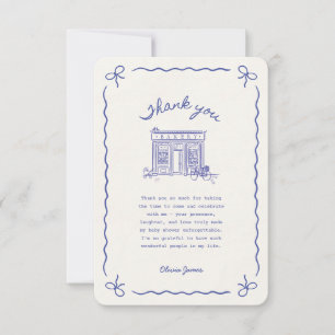 Tarjeta De Agradecimiento Baby shower francés Bonjour Bebe