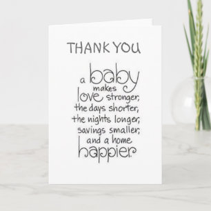 Tarjeta De Agradecimiento Baby Shower/GIFT GRACIAS CON AMOR DE BEBÉ