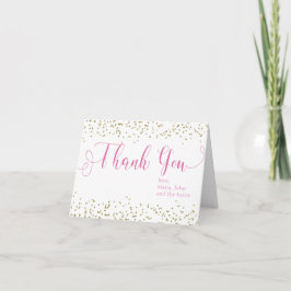 Tarjeta De Agradecimiento Baby Shower Gold Confetti Baby Girl Gracias