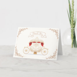 Tarjeta De Agradecimiento Baby Shower Gold Elegant Princess Carriage
