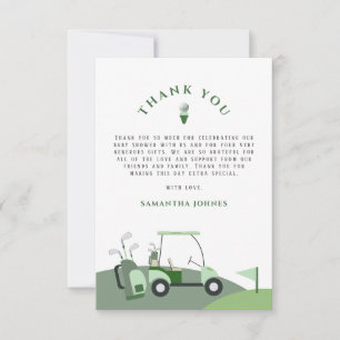Tarjeta de agradecimiento Baby Shower Golf Moderno