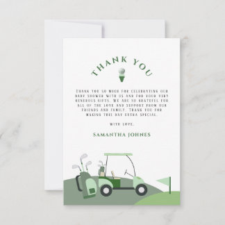 Tarjeta de agradecimiento Baby Shower Golf Moderno