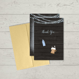 Tarjeta De Agradecimiento Baby Shower Gracias A Bebé Se Está Preparando Azul