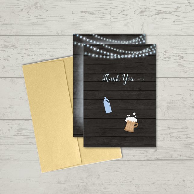 Tarjeta De Agradecimiento Baby Shower Gracias A Bebé Se Está Preparando Azul (Subido por el creador)