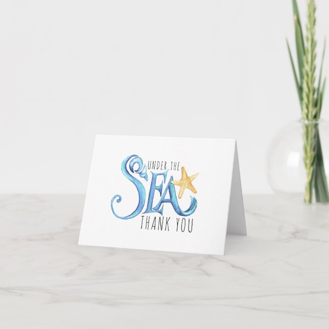 Tarjeta De Agradecimiento Baby Shower Gracias Cards Sea (Anverso)