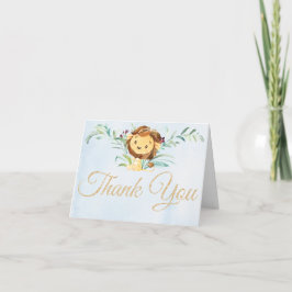 Tarjeta De Agradecimiento Baby Shower gracias de Blue Lion Boy