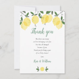 Tarjeta De Agradecimiento Baby Shower Gracias Poemas Lemons