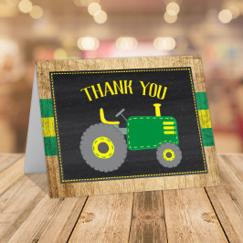 Tarjeta de agradecimiento Baby Shower Green Tracto