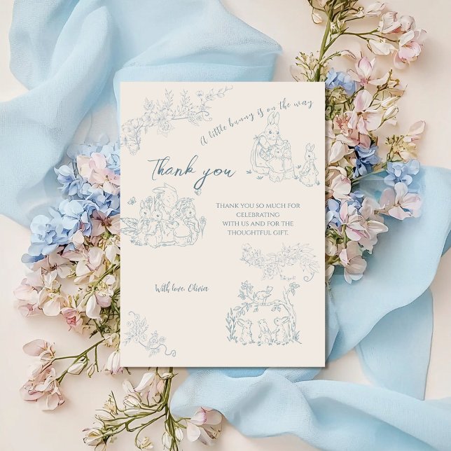 Tarjeta De Agradecimiento Baby Shower, la madre de Peter Rabbit gracias (Subido por el creador)