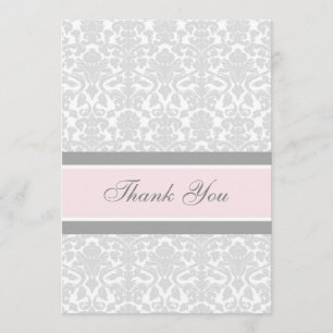 Tarjeta De Agradecimiento Baby Shower le agradece carda el damasco gris
