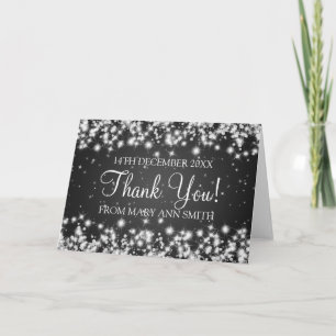 Tarjeta De Agradecimiento Baby Shower le agradece negro de la chispa del