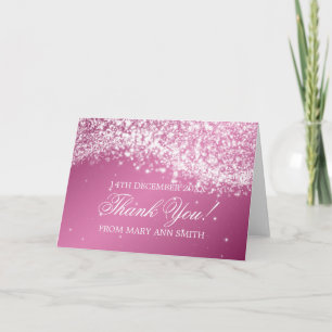 Tarjeta De Agradecimiento Baby Shower le agradece rosa chispeante de la onda