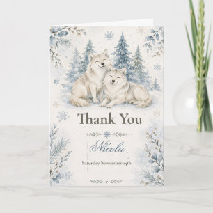 Tarjeta De Agradecimiento Baby Shower Lobos de Invierno