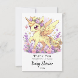 Tarjeta De Agradecimiento Baby Shower magico unicornio