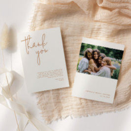 Tarjeta De Agradecimiento Baby Shower Minimalista Beige
