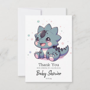 Tarjeta De Agradecimiento Baby Shower mítico de pequeños dinosaurios