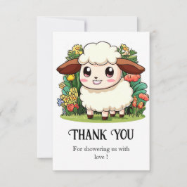 Tarjeta De Agradecimiento Baby Shower Mystical Whimsical Sheep