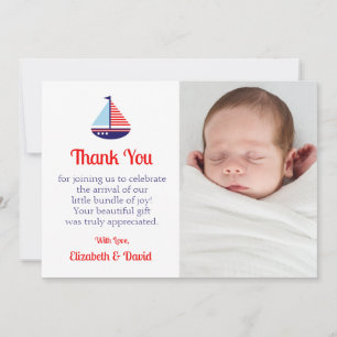 Tarjeta De Agradecimiento Baby Shower Nautical