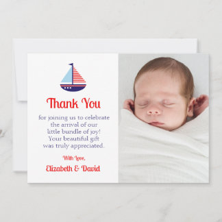 Tarjeta De Agradecimiento Baby Shower Nautical