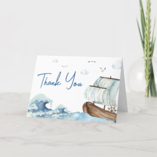 Tarjeta De Agradecimiento Baby Shower Nautical Boat