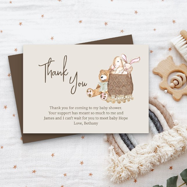 Tarjeta De Agradecimiento Baby Shower Neutral Boho Nursery (Cute thank you cards from my Boho Nursery baby shower Collection)