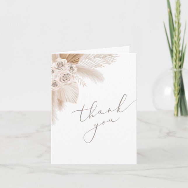 Tarjeta De Agradecimiento Baby Shower Neutral de género de la Grasa Boho Pam (Anverso)
