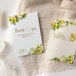 Tarjeta De Agradecimiento Baby Shower neutral de género de verano de Cítrico