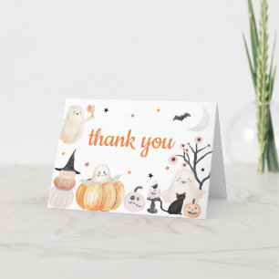 Tarjeta De Agradecimiento Baby Shower Neutral de género Halloween Little Boo