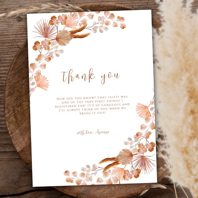 Tarjeta De Agradecimiento Baby Shower Neutral Little Wildflower Boho (Gender Neutral Little Wildflower Boho Baby Shower Thank You Card)