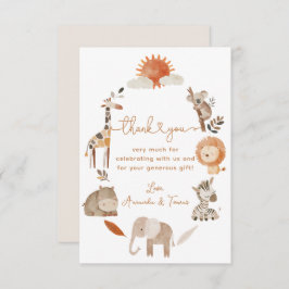 Tarjeta De Agradecimiento Baby Shower Neutral Neutral Minimal