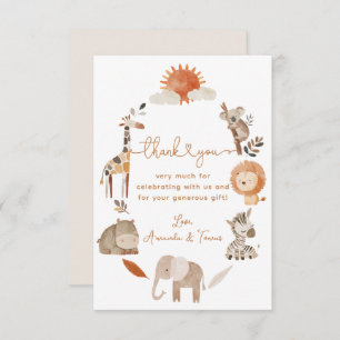 Tarjeta De Agradecimiento Baby Shower Neutral Neutral Minimal