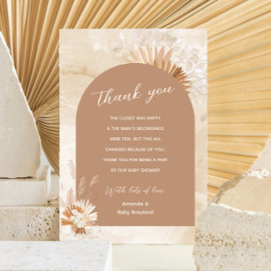 Tarjeta De Agradecimiento Baby Shower Neutral Pampas