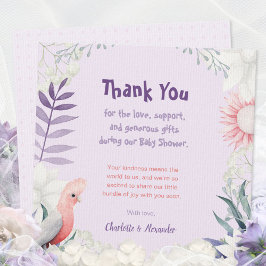 Tarjeta De Agradecimiento Baby Shower neutro de género de lavanda encantada