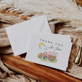 Tarjeta De Agradecimiento Baby Shower o cumpleaños de animales de granja