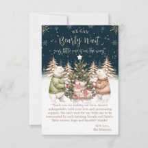 Baby Shower Oso Polar de Invierno Copo de Nieve