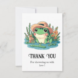 Tarjeta De Agradecimiento Baby Shower Pastel Elegant Frog